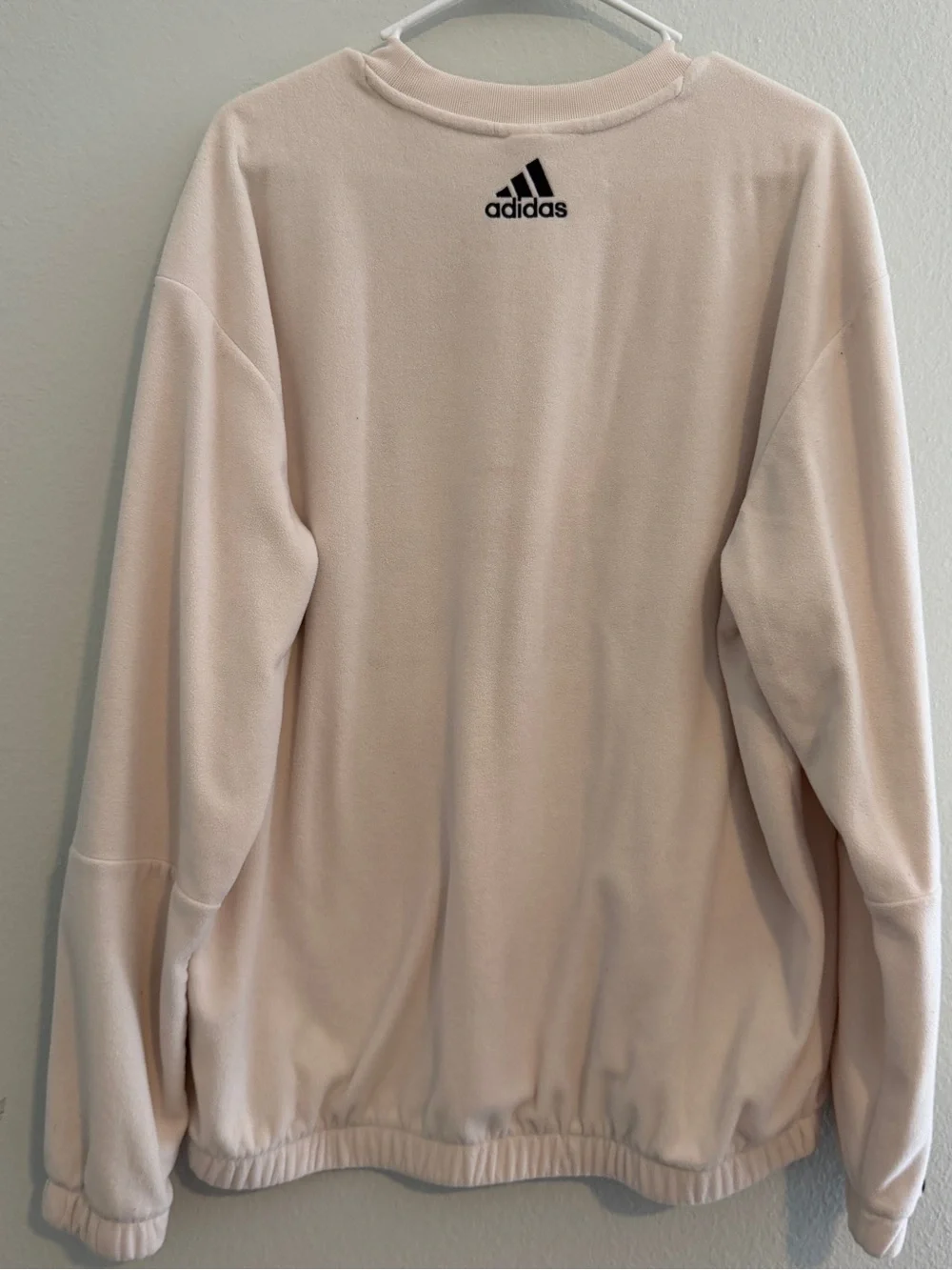 adidas Men’s Cream Crewneck Sweatshirt with Black Logo